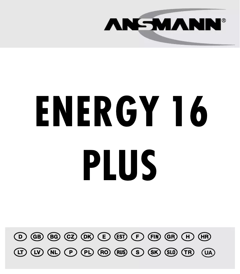 Page 1 of the manual User Manual Ansmann Energy 16 Plus