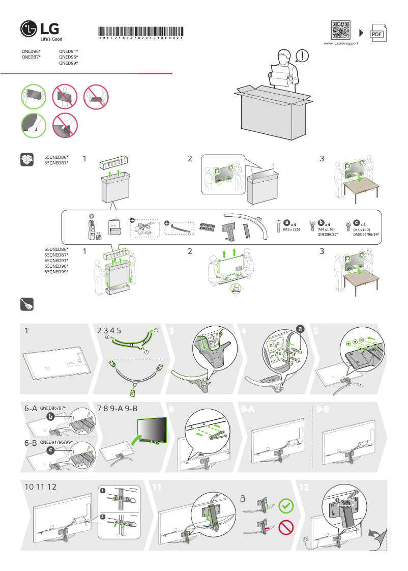First page image of the manual for 55QNED876QB