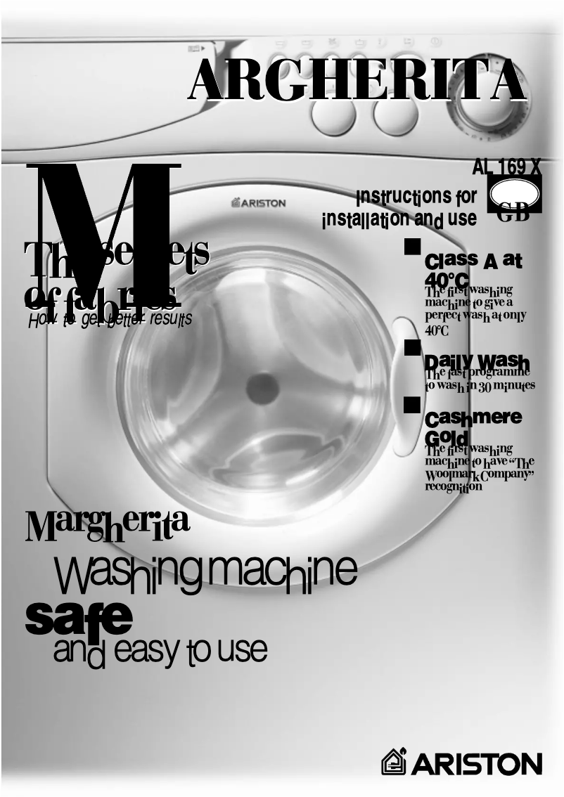 Page 1 of the manual User Manual Hotpoint Ariston AL 169 X