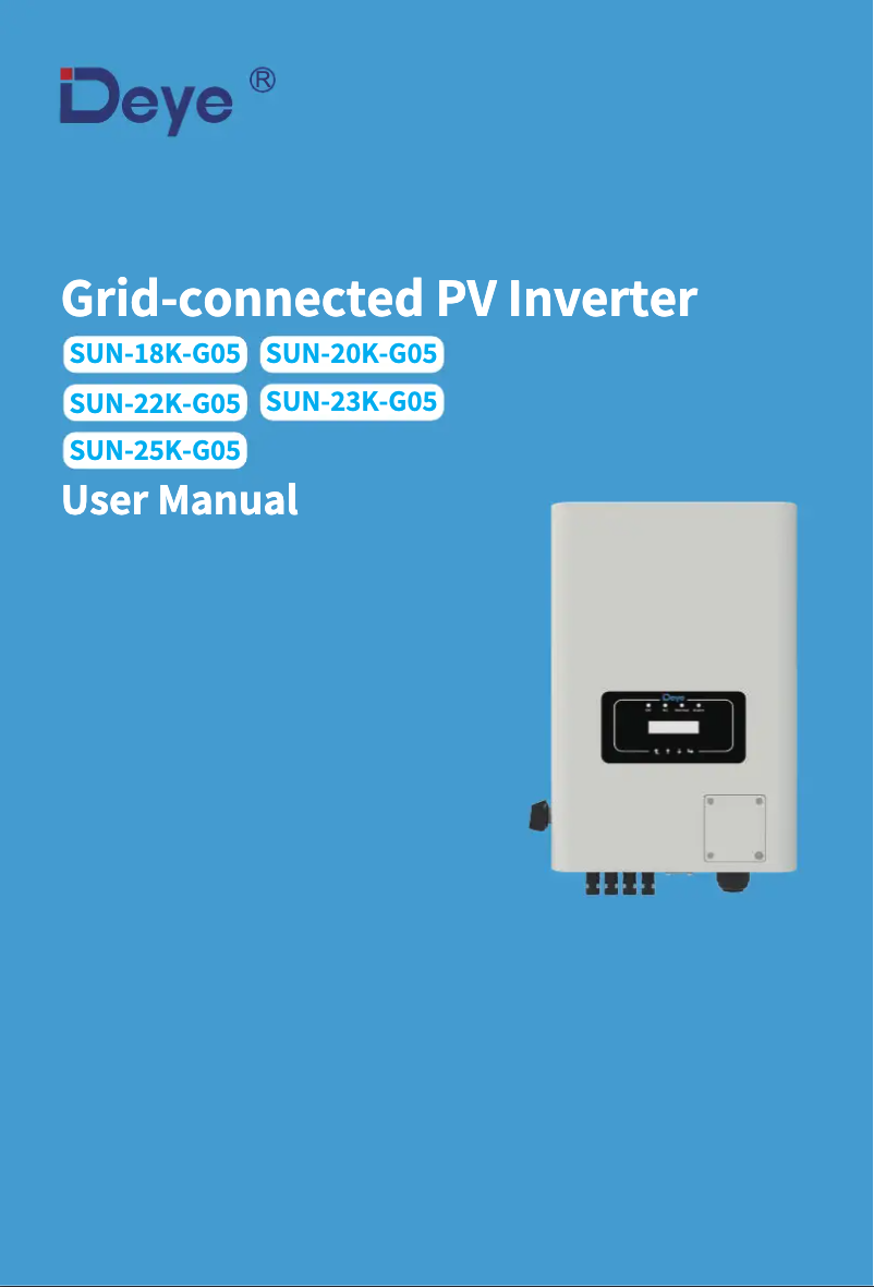 Page 1 of the manual User Manual Deye SUN-25K-G05