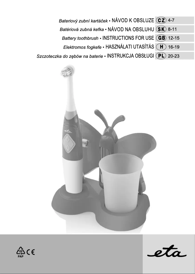 Page 1 of the manual User Manual Eta Zubnička 1294 90080
