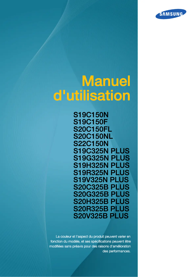 First page image of the manual for SyncMaster S19C150N