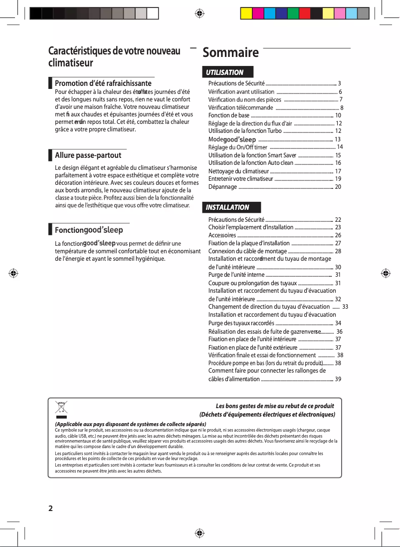 First page image of the manual for AS12UUQ