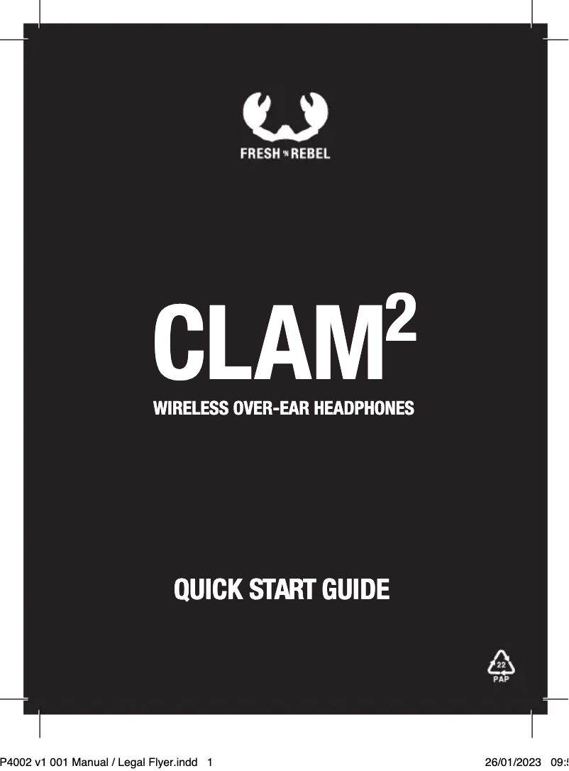 First page image of the manual for Clam 2