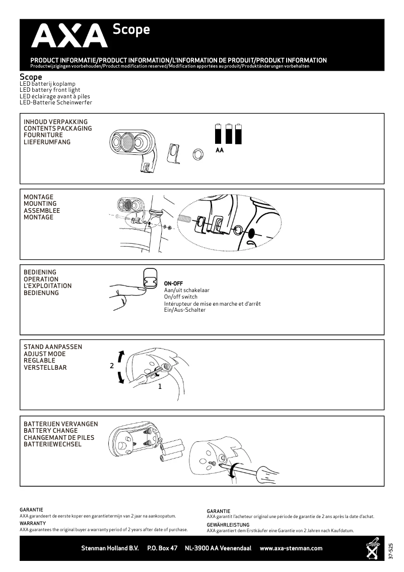 Page 1 of the manual User Manual AXA Scope