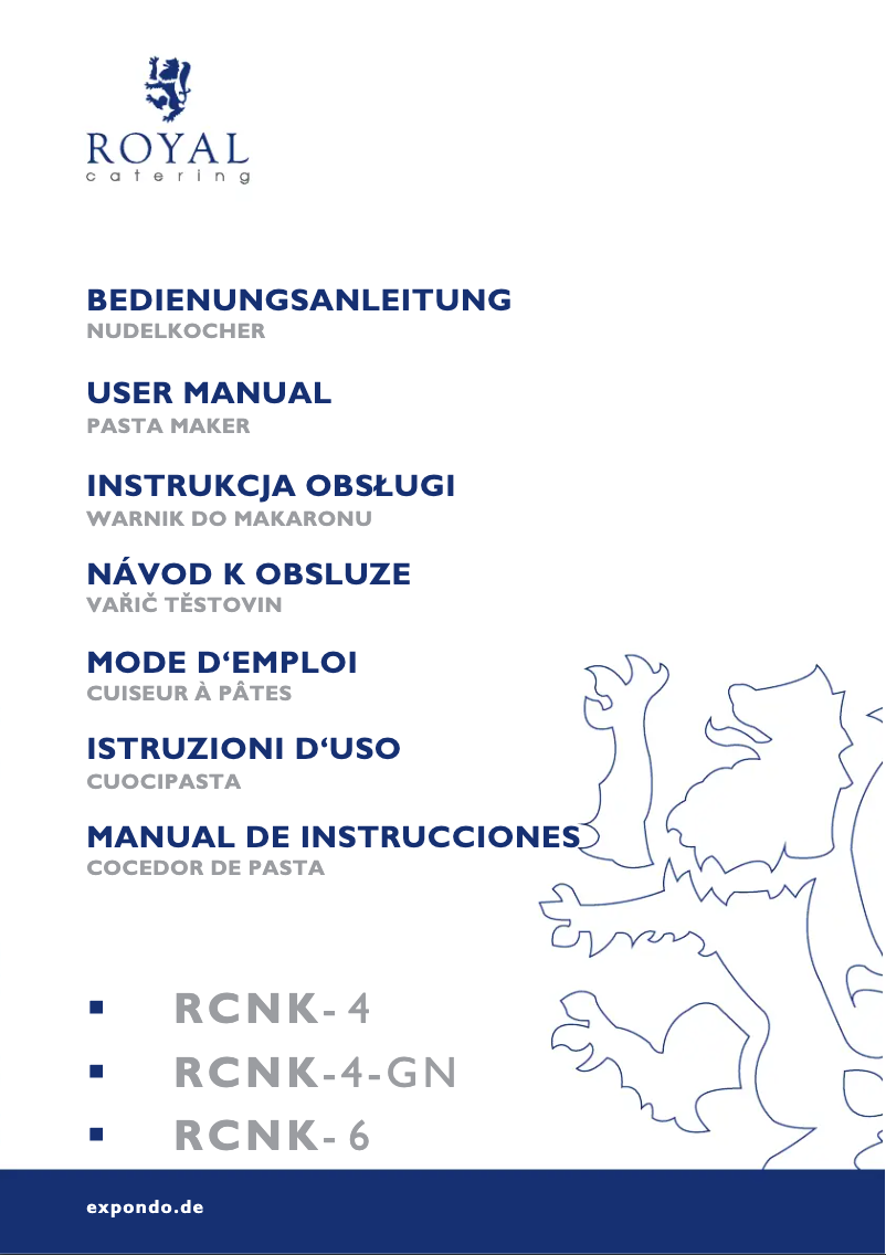 Page 1 of the manual User Manual Royal Catering RCNK-4-GN