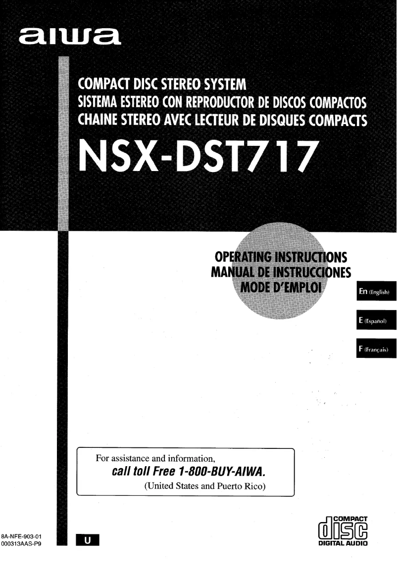 First page image of the manual for NSX-DST717