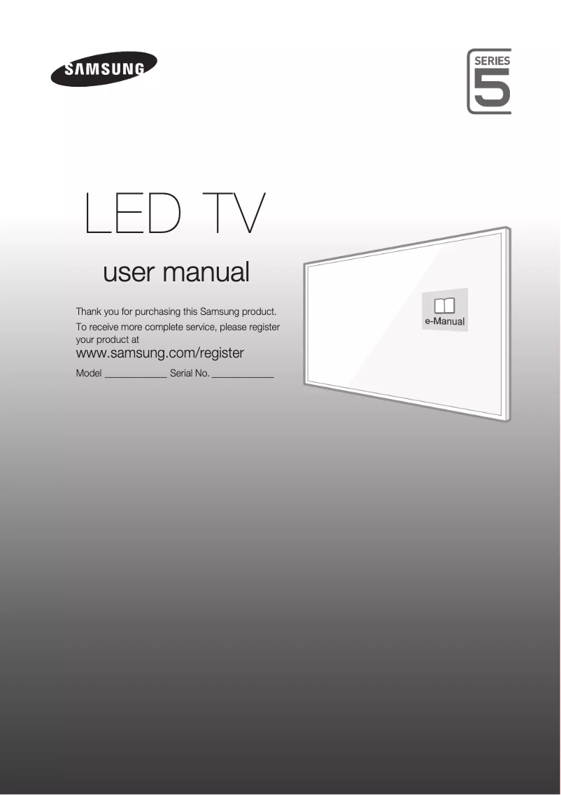 Page 1 of the manual Installation Guide Samsung UA43J5500AR