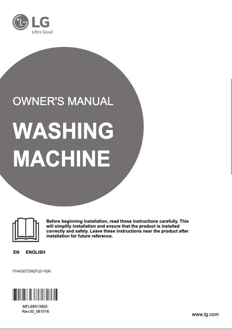 First page image of the manual for FH4G6TDM2N