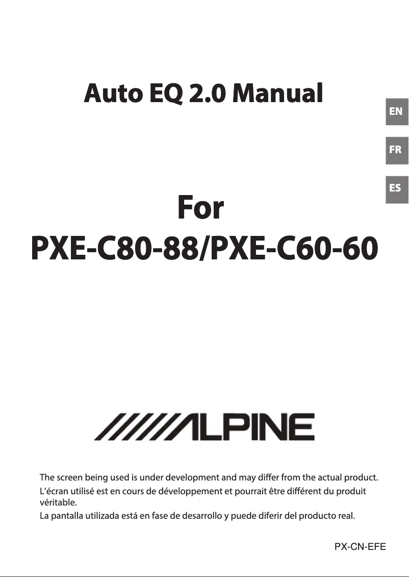 Page 1 of the manual User Manual Alpine PXE-C60-60