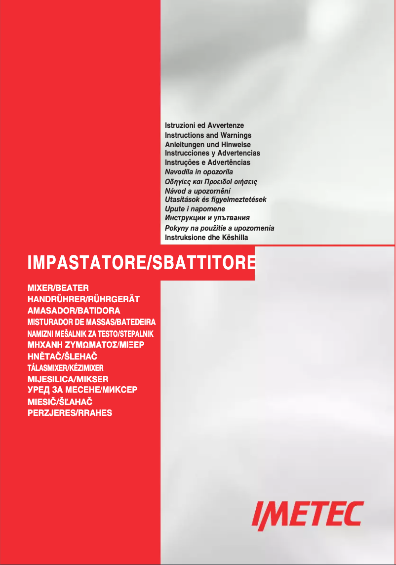 First page image of the manual for Amasadora Dolcevita ST3