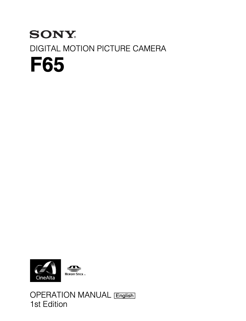 First page image of the manual for F65