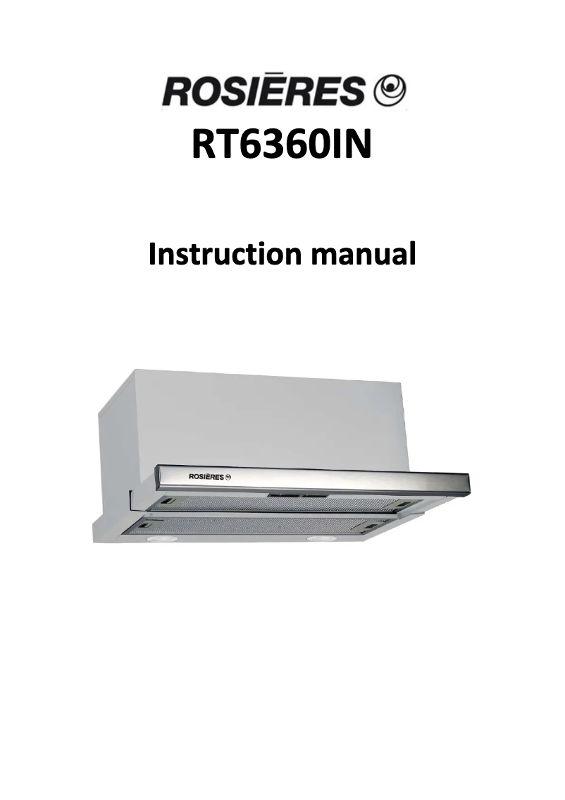 First page image of the manual for RT 6360 IN