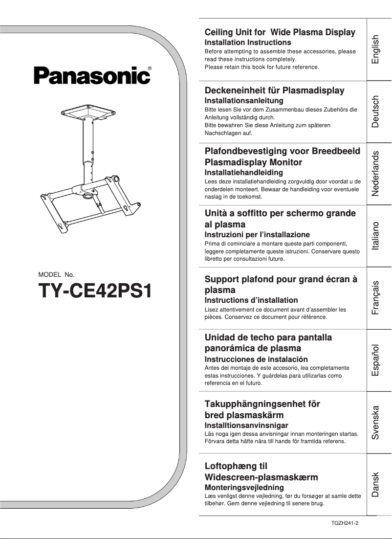 First page image of the manual for TY-CE42PS1