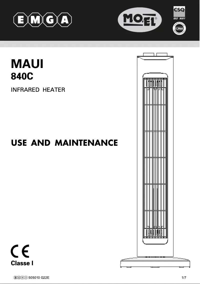 First page image of the manual for MAUI 840C
