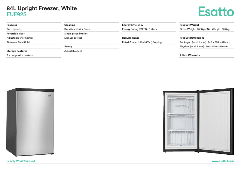 First page image of the manual for EUF92S