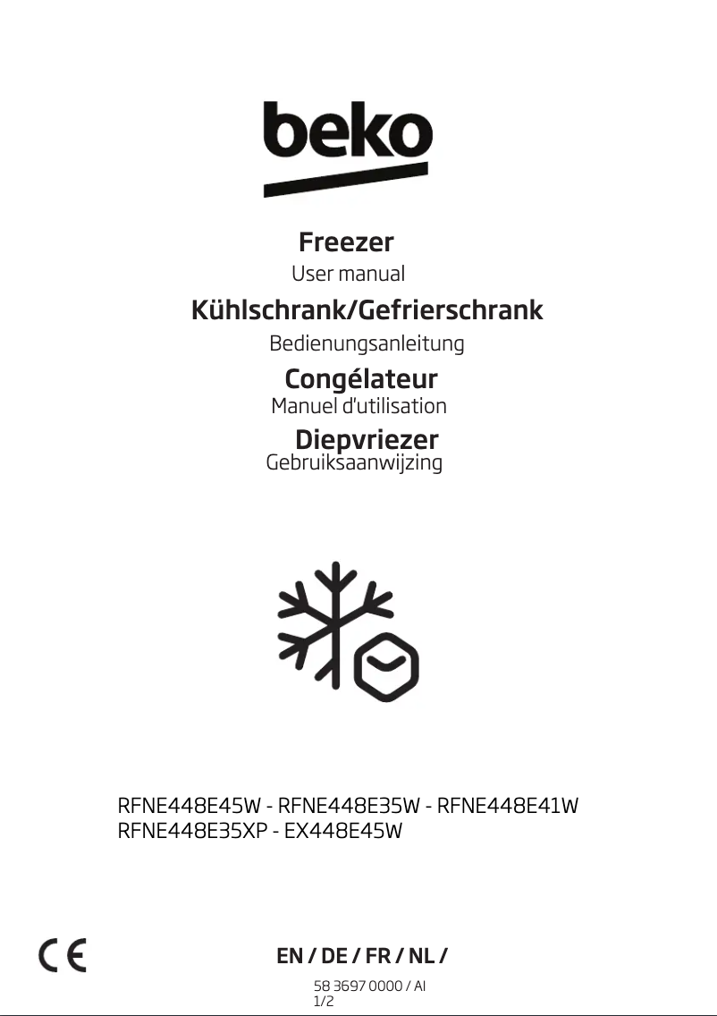 First page image of the manual for RFNE448E35XP