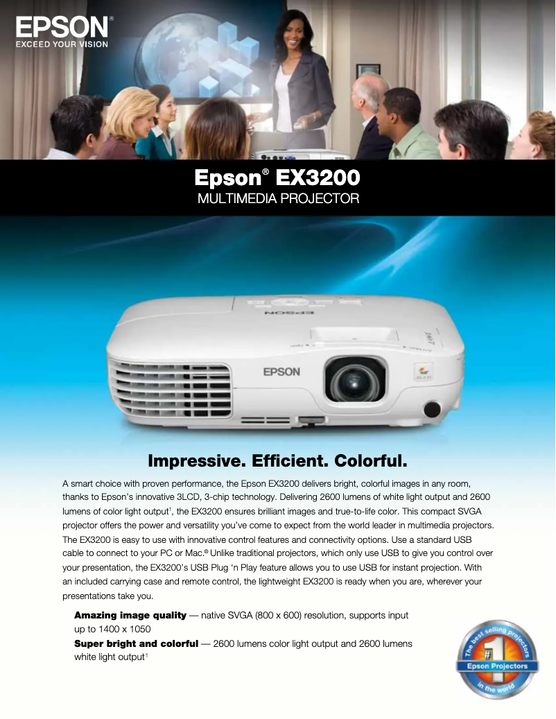 Page 1 de la notice Brochure Epson EX3200