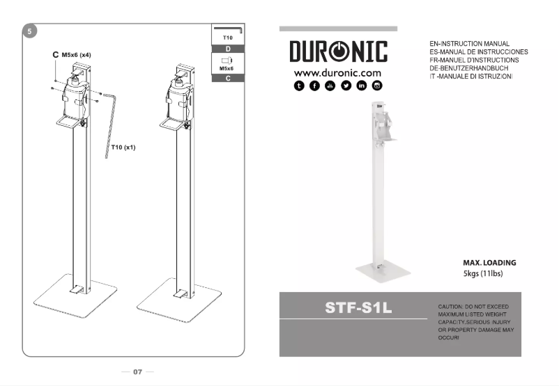 First page image of the manual for STF-S1L
