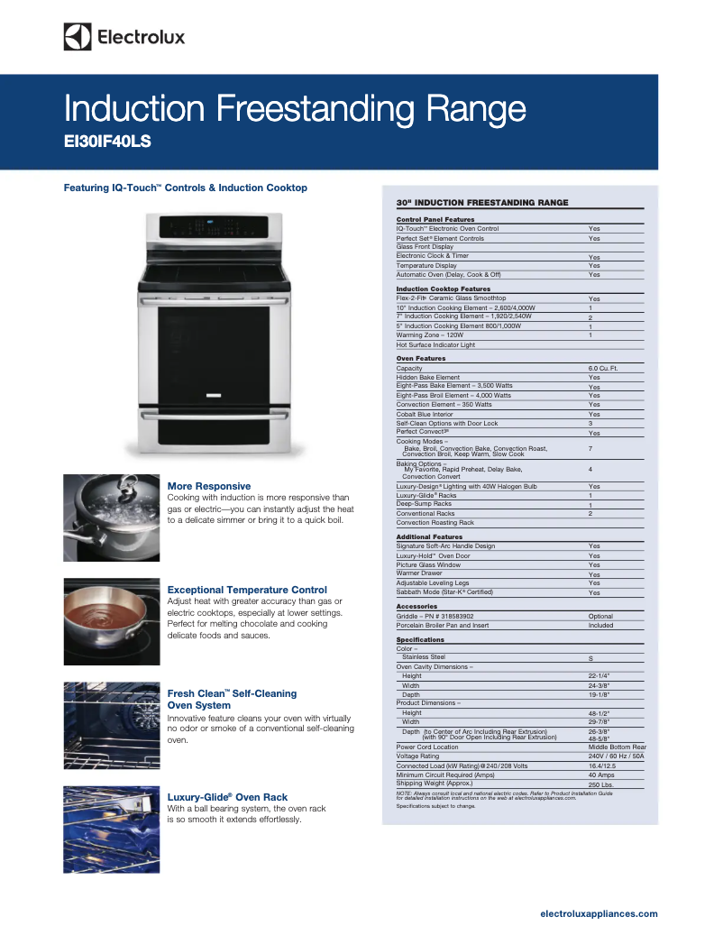 First page image of the manual for EI30IF40LS