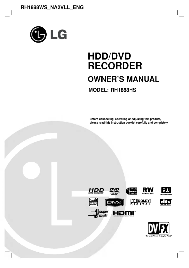 First page image of the manual for RH1888H