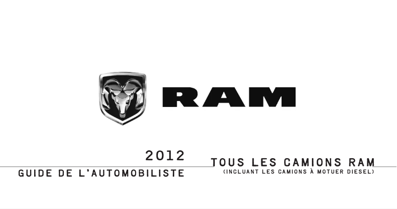 Page 1 of the manual User Manual RAM 1500 (2012)