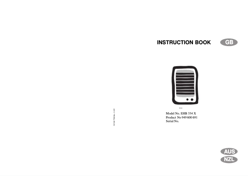 First page image of the manual for EHB 334 X