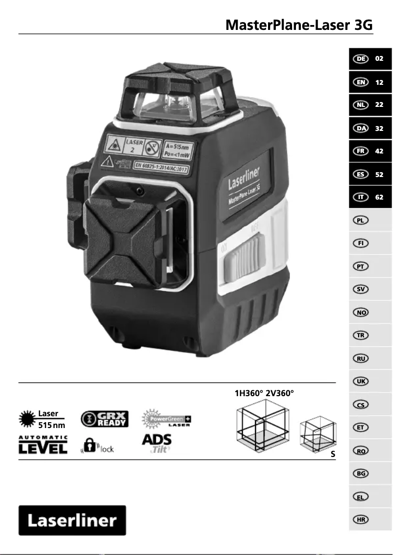 First page image of the manual for MasterPlane-Laser 3G Plus