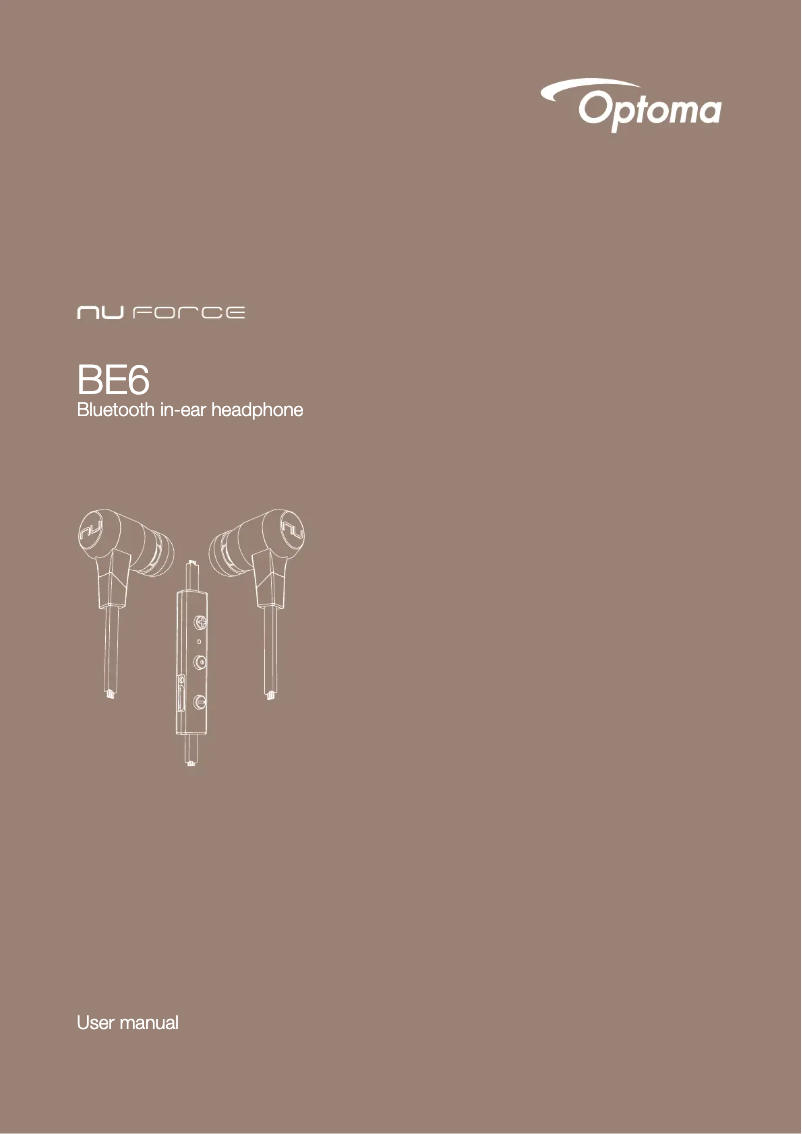 Page 1 of the manual User Manual Optoma BE6