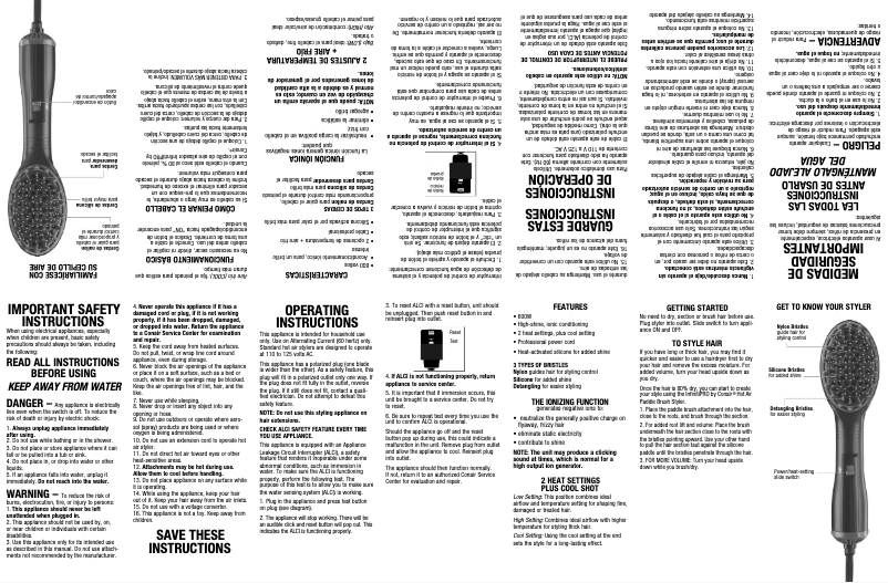 Page 1 of the manual User Manual Conair BC200NN