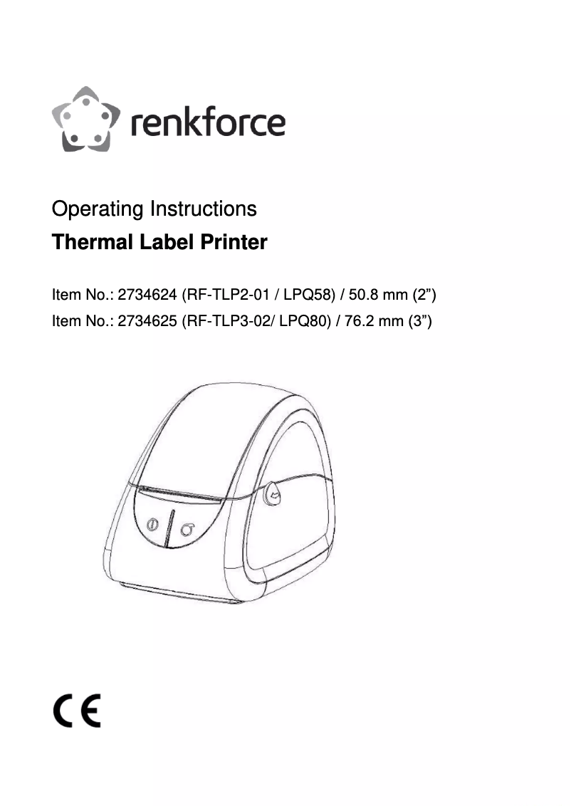 Page 1 of the manual User Manual Renkforce RF-TLP-01