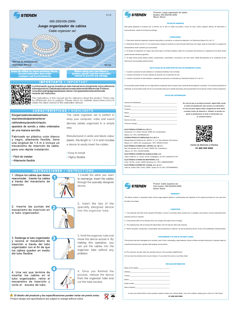 First page image of the manual for 400-200N