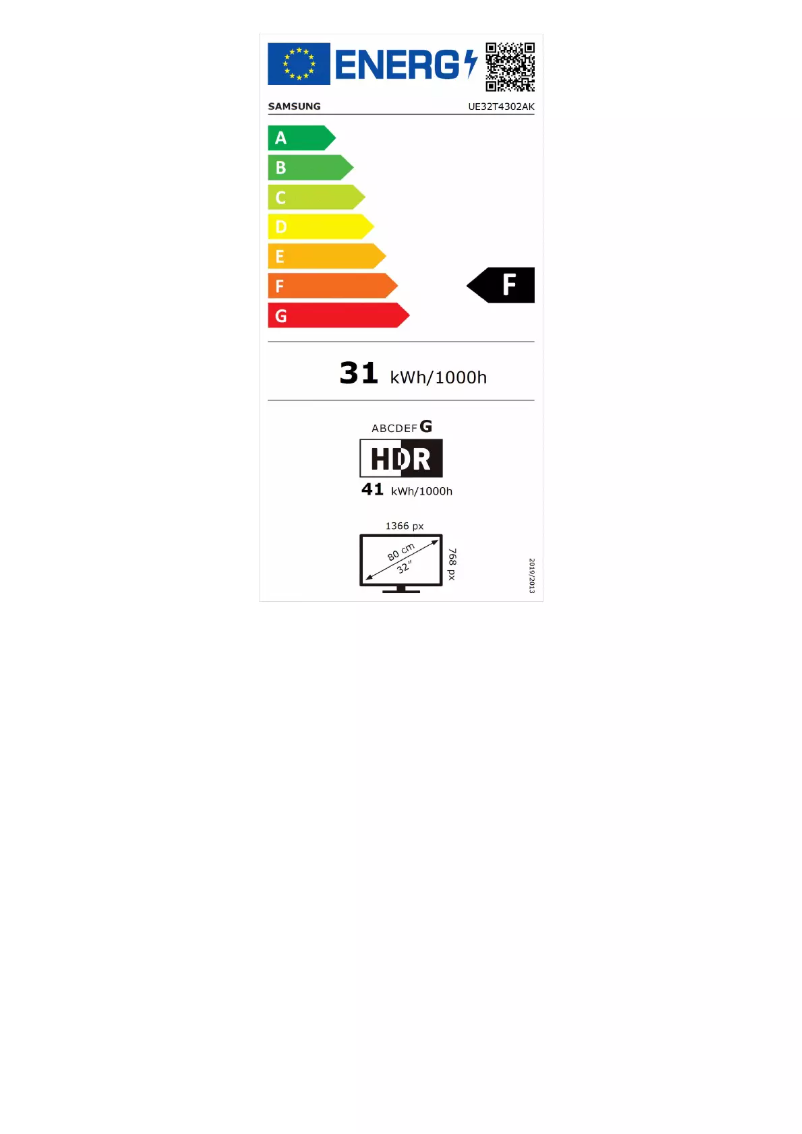 First page image of the manual for UE32T4302AK