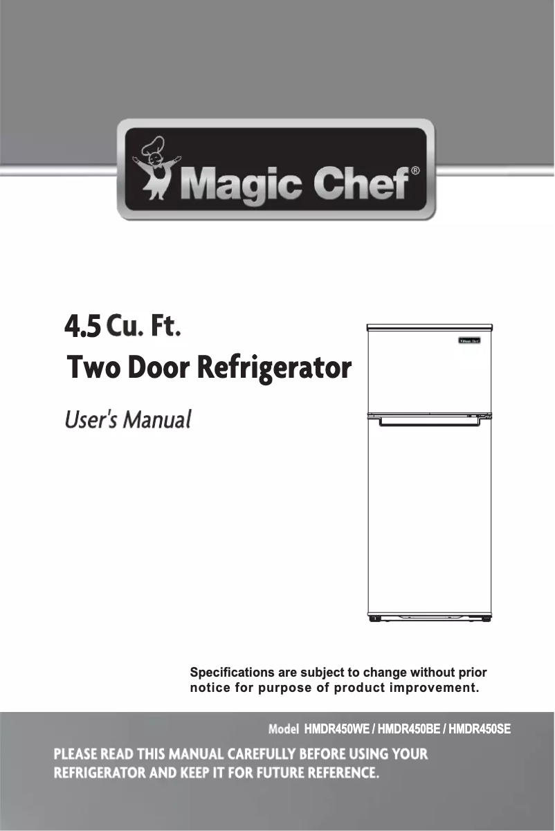 Page 1 de la notice Manuel utilisateur Magic Chef HMDR450SE