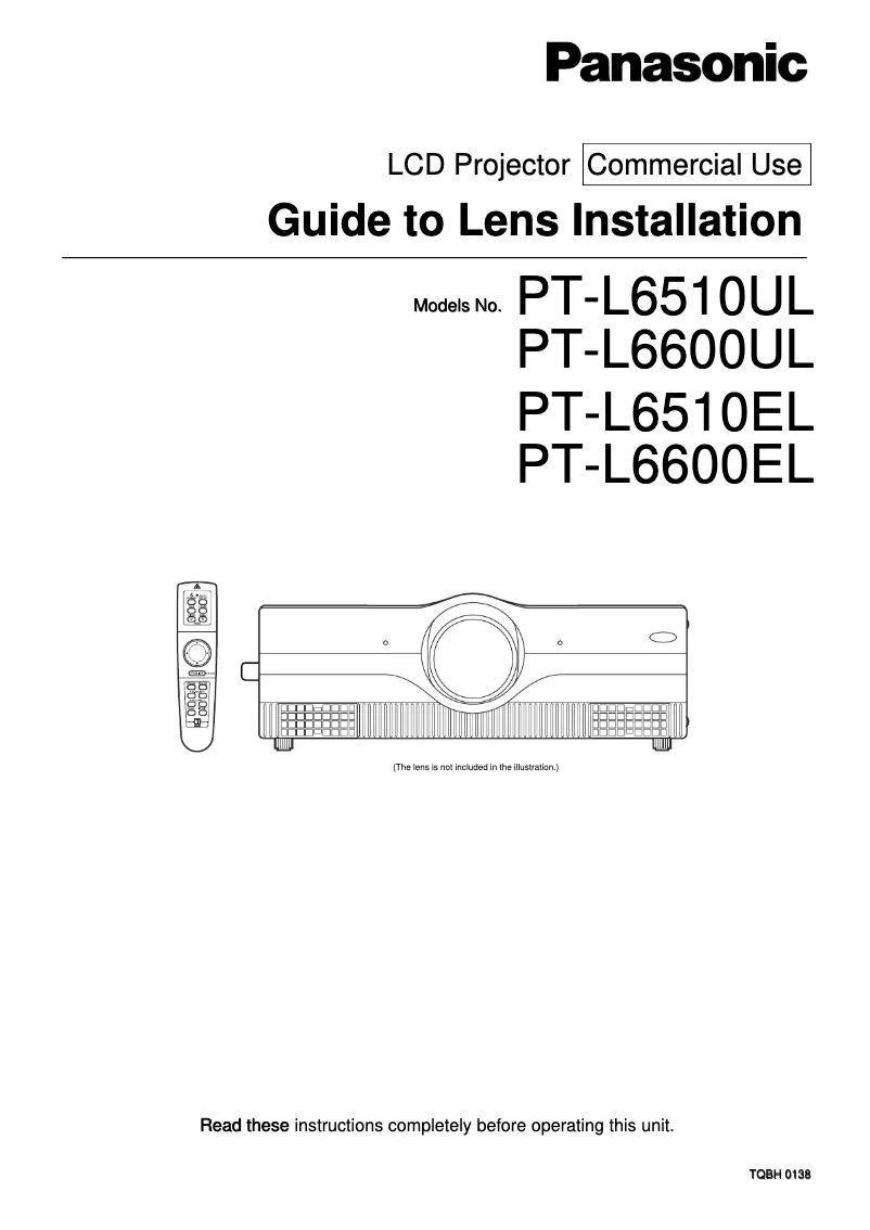 First page image of the manual for PT-L6600EL