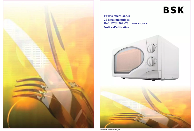 First page image of the manual for P70H20P-C6