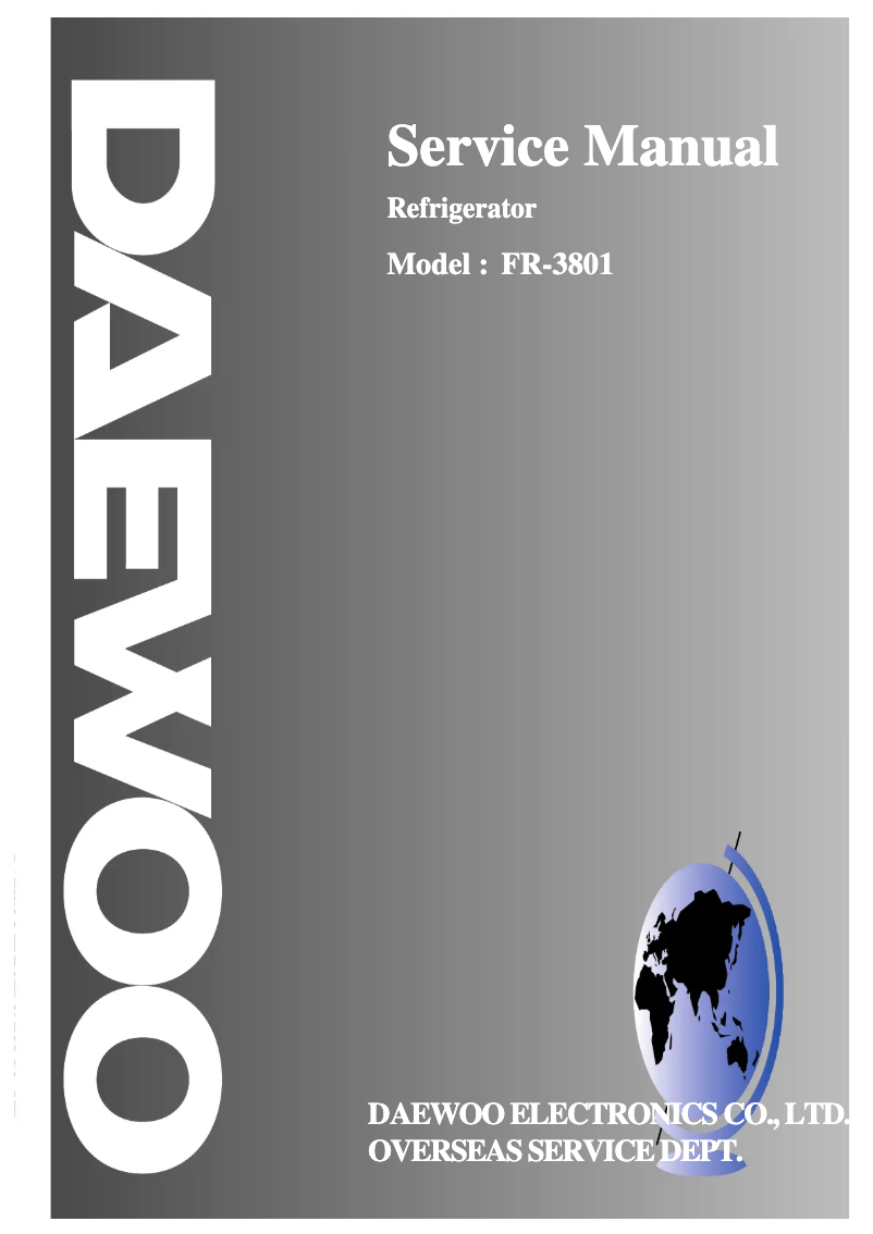 Page 1 of the manual User Manual Daewoo FR-3801