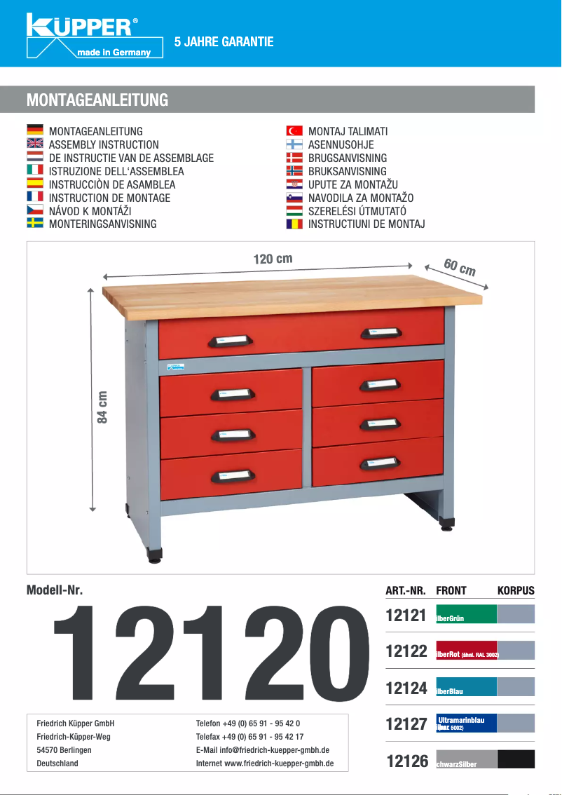 Page 1 of the manual User Manual Küpper 12127