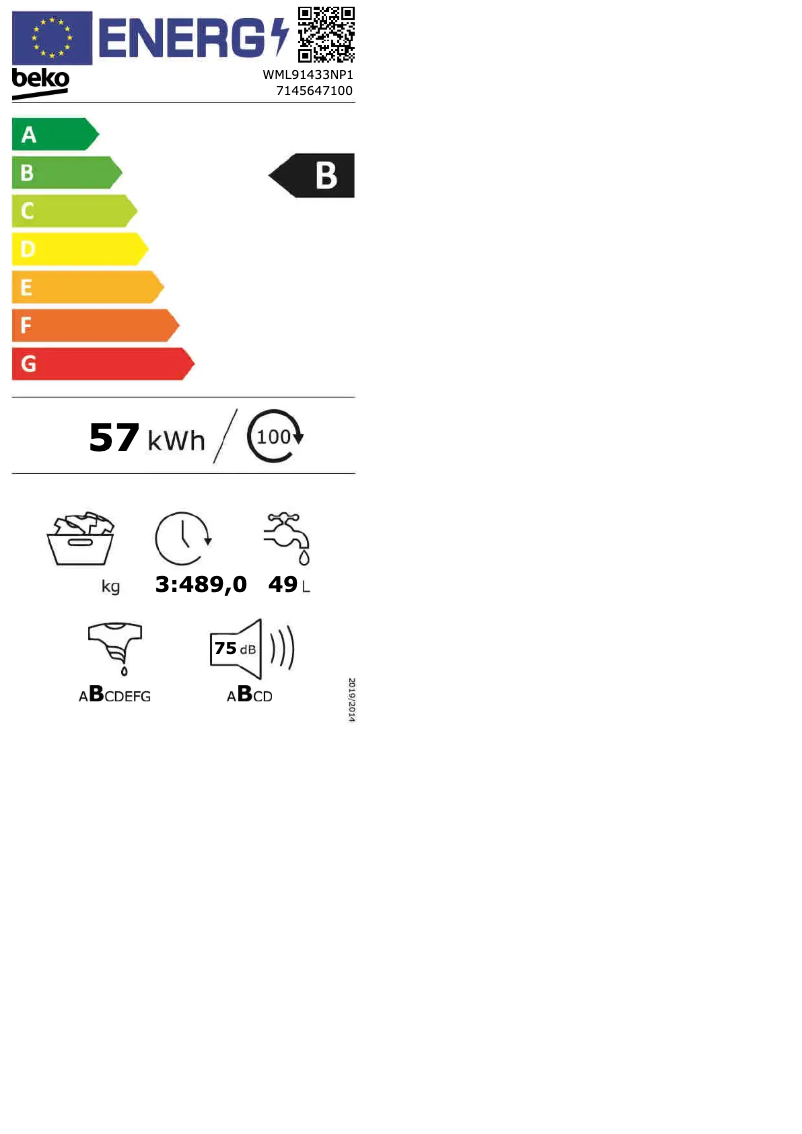 First page image of the manual for WML91433NP1