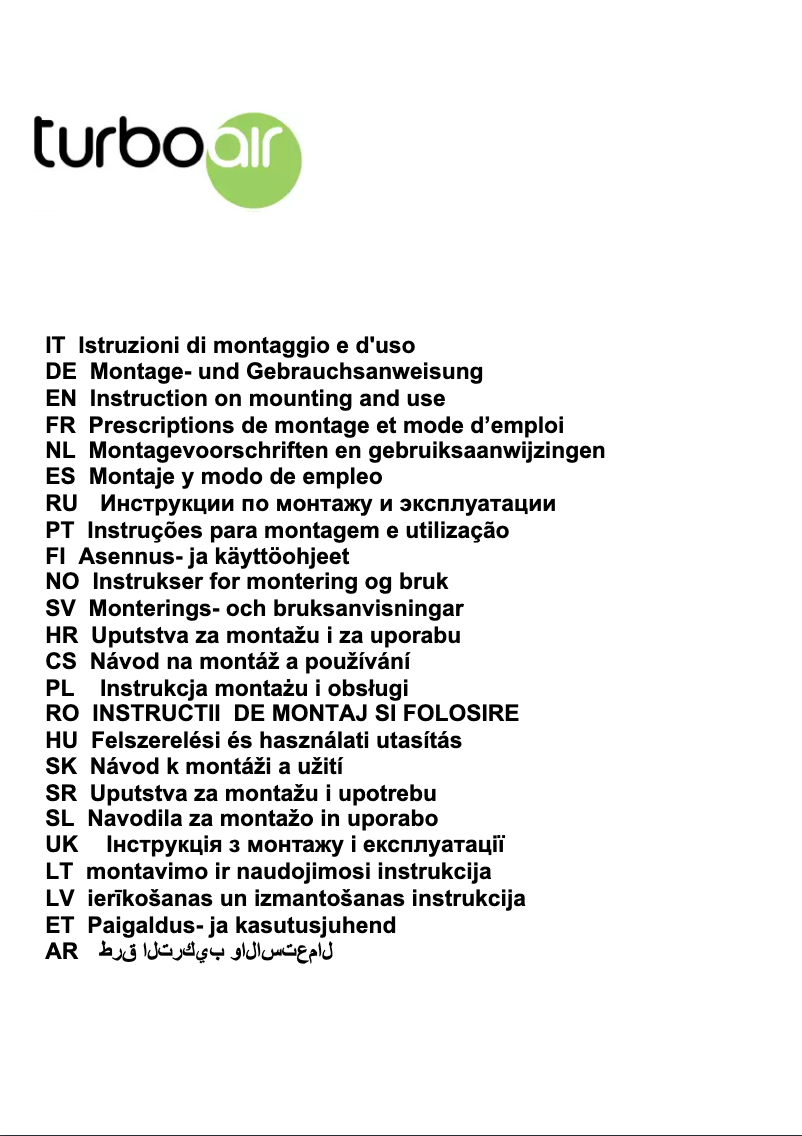 First page image of the manual for LINOSA LX/IX/A/60