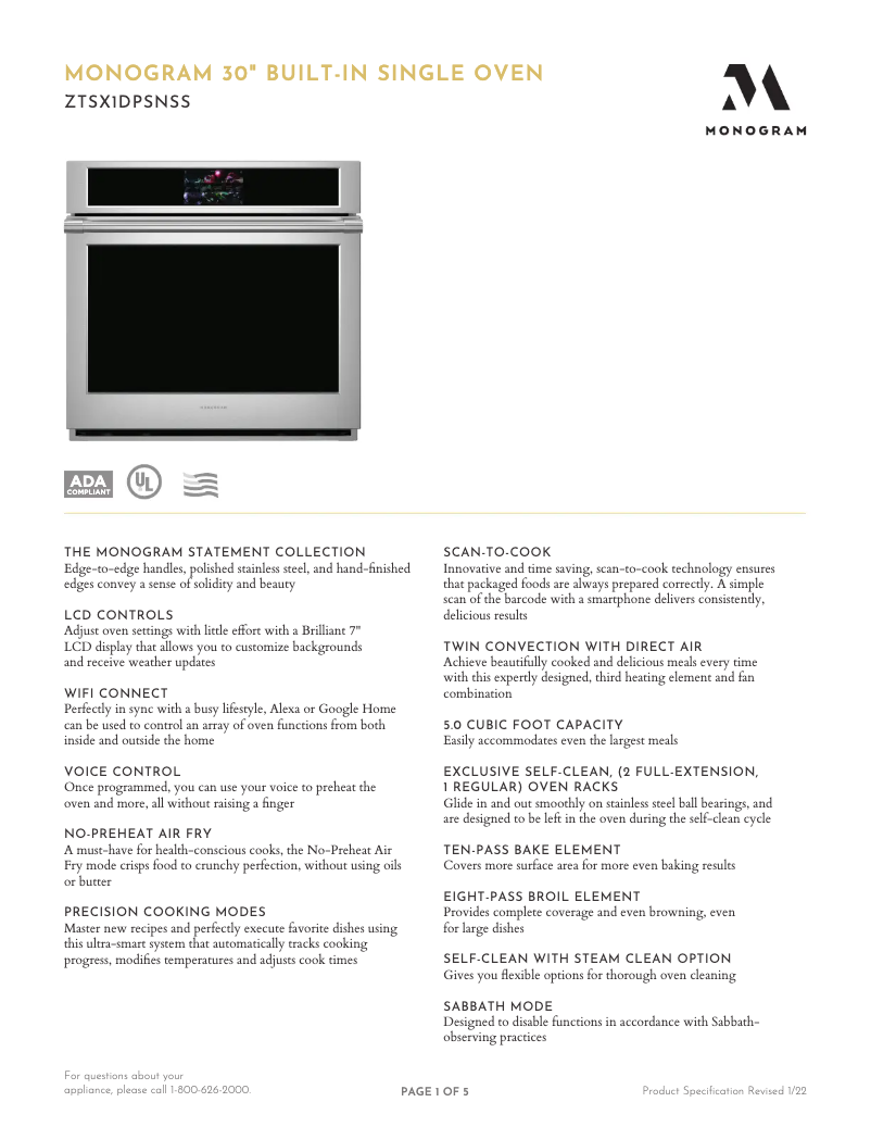 First page image of the manual for ZTSX1DPSN