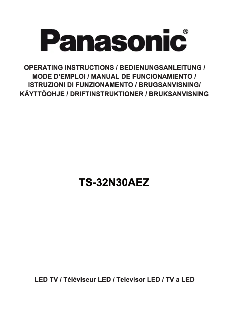 Page 1 of the manual User Manual Panasonic TS-32N30AEZ