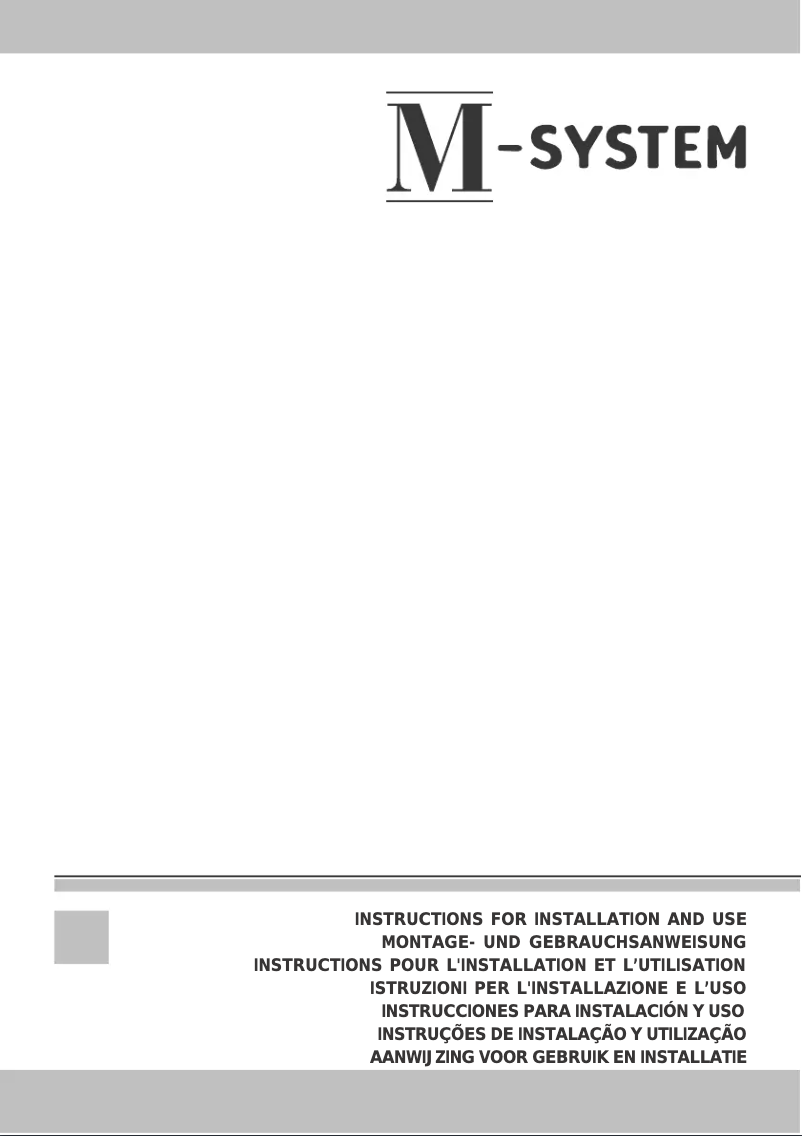 Page 1 of the manual User Manual M-System MSG-90