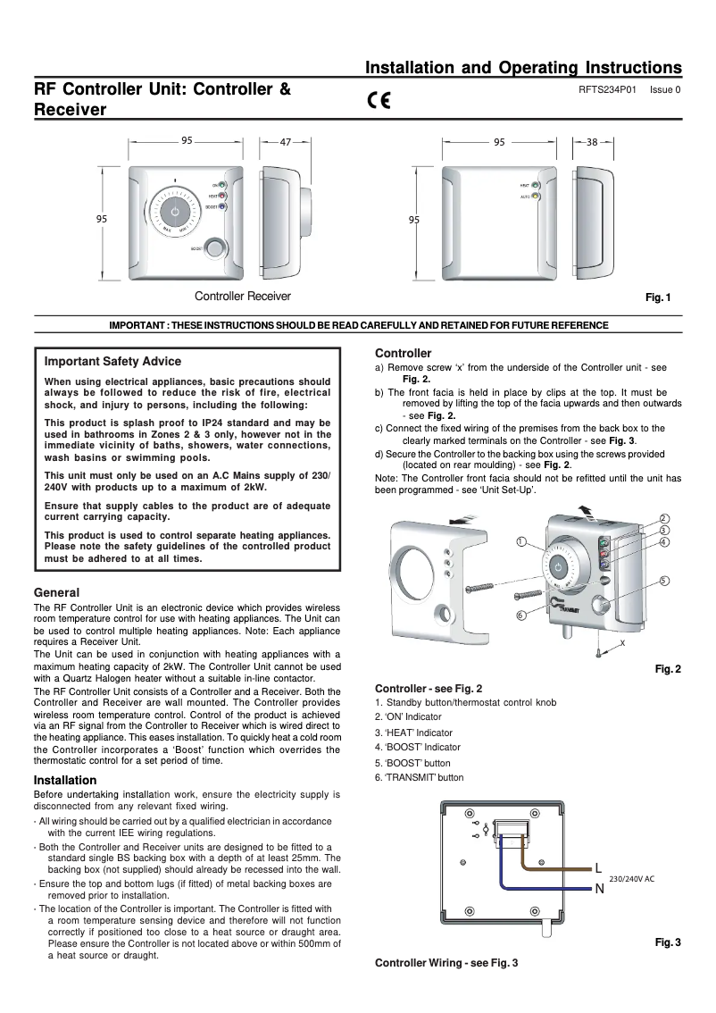 Page 1 of the manual User Manual Dimplex RFREC