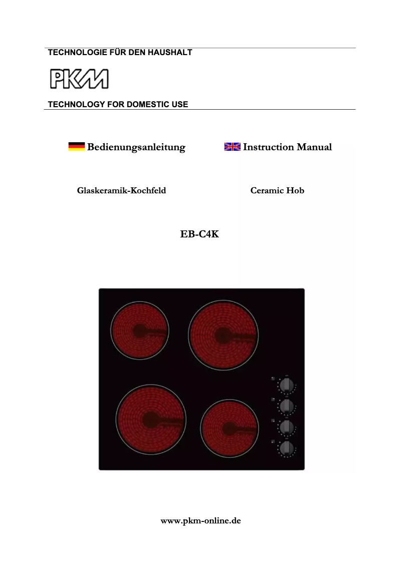 Page 1 of the manual User Manual PKM EB-C4K