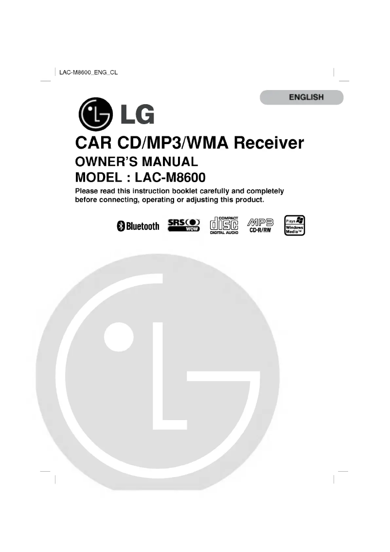 First page image of the manual for LAC-M8600