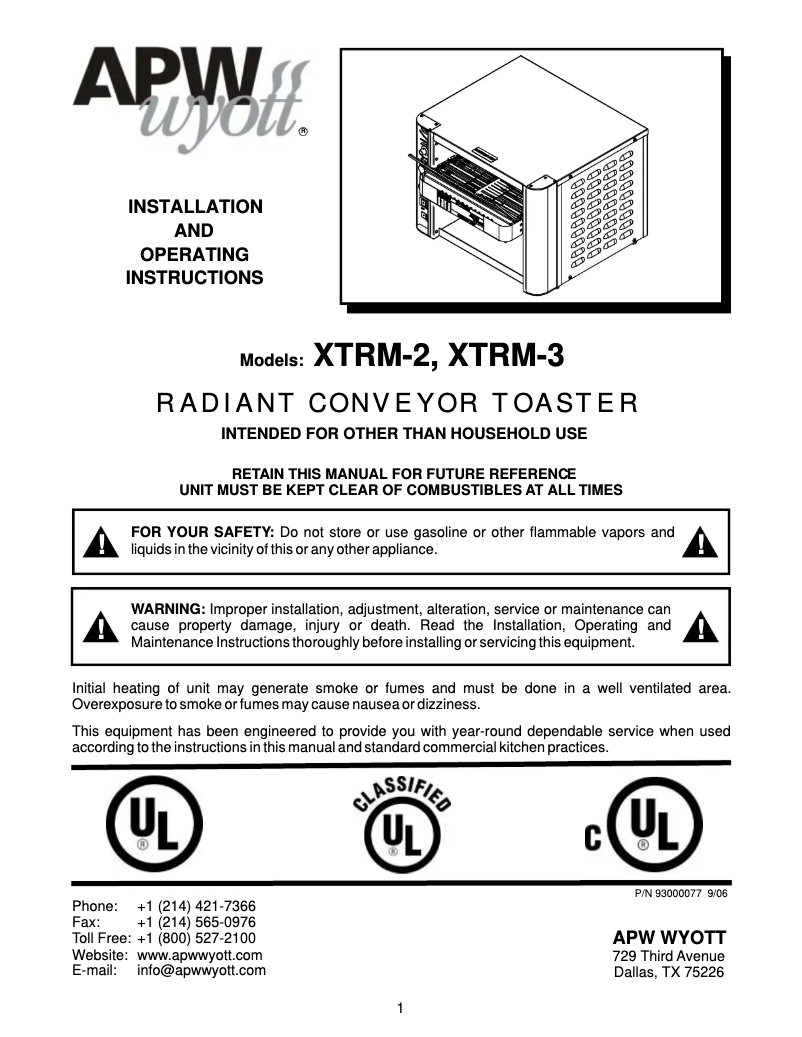 First page image of the manual for XTRM-2