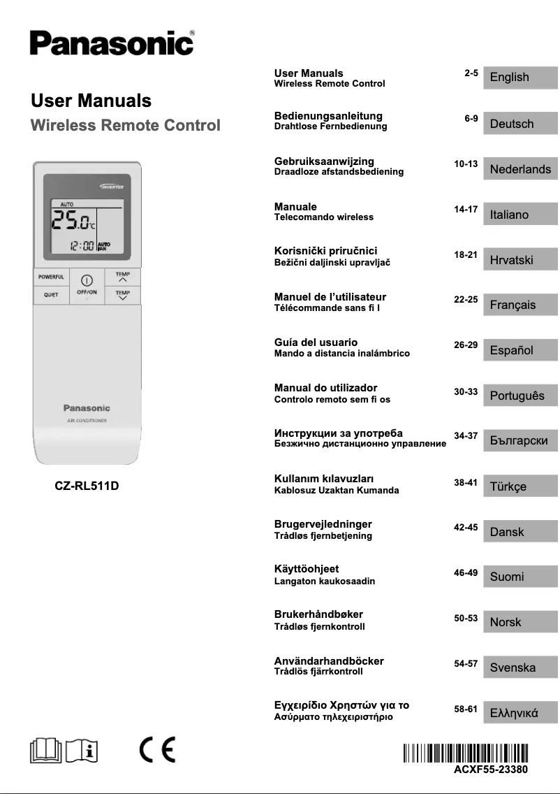 First page image of the manual for CZ-RL511D