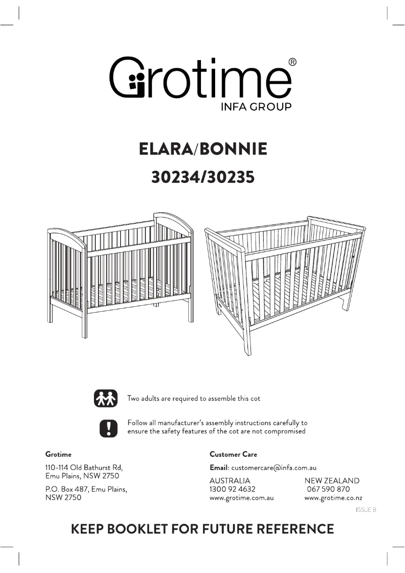 Page 1 of the manual User Manual Grotime Bonnie Cot