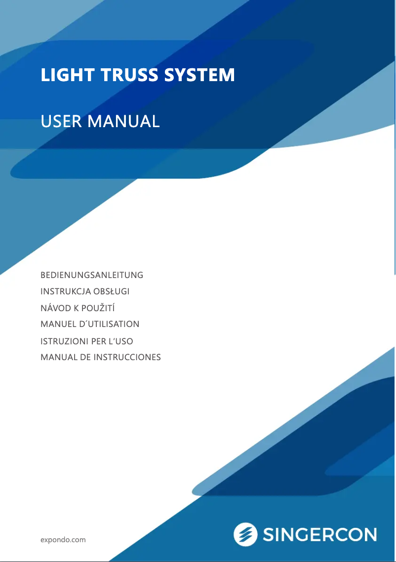 Page 1 of the manual User Manual Singercon CON.LS3500E1.02